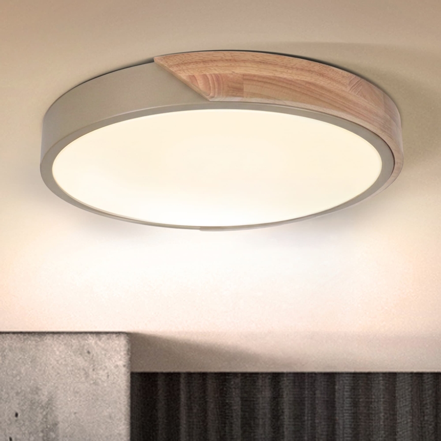 BRILAGI - LED griestu gaismeklis PILANA LED/24W/230V ozols/bēšs Ø 30 cm