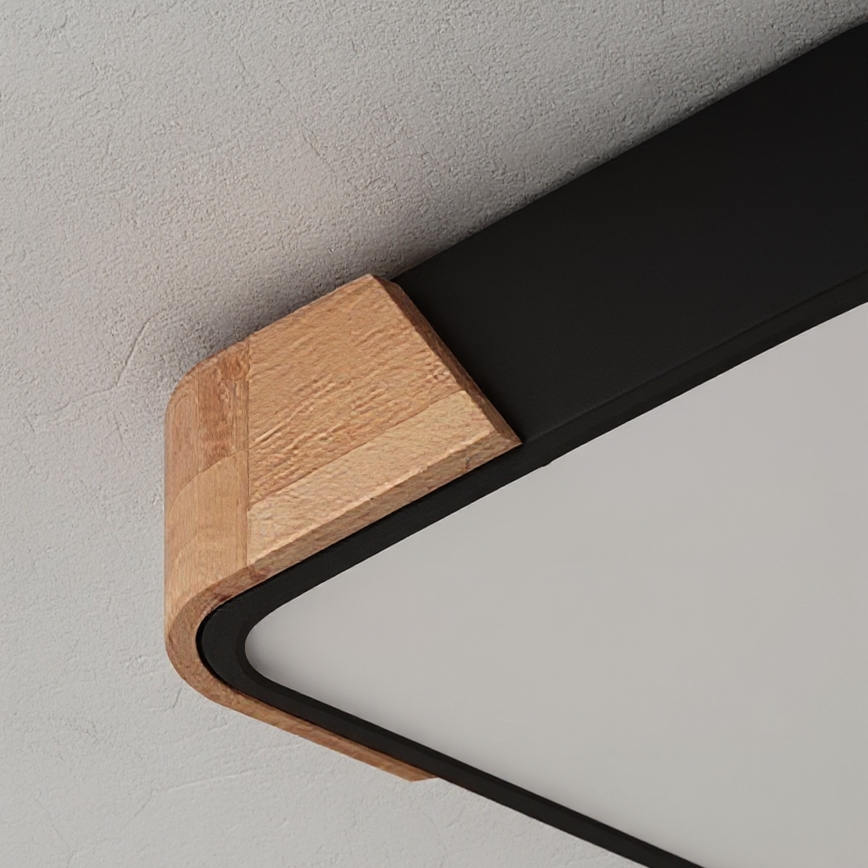 Brilagi - LED griestu gaismeklis PILANA LED/24W/230V ozols/melns 32x32 cm