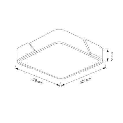 Brilagi - LED griestu gaismeklis PILANA LED/24W/230V ozols/melns 32x32 cm