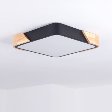 Brilagi - LED griestu gaismeklis PILANA LED/24W/230V ozols/melns 32x32 cm