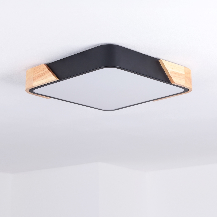 Brilagi - LED griestu gaismeklis PILANA LED/24W/230V ozols/melns 32x32 cm