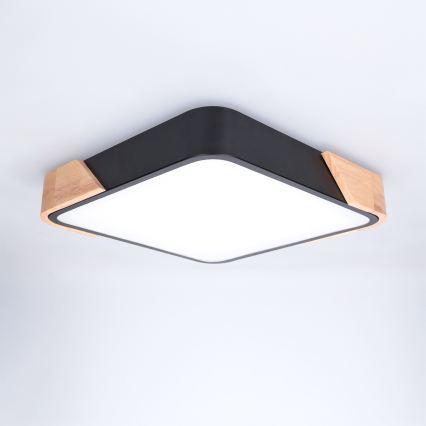 Brilagi - LED griestu gaismeklis PILANA LED/24W/230V ozols/melns 32x32 cm