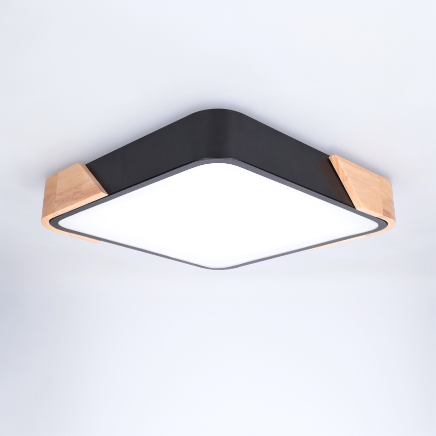 Brilagi - LED griestu gaismeklis PILANA LED/24W/230V ozols/melns 32x32 cm