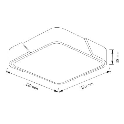 Brilagi - LED griestu gaismeklis PILANA LED/24W/230V ozols/melns 32x32 cm