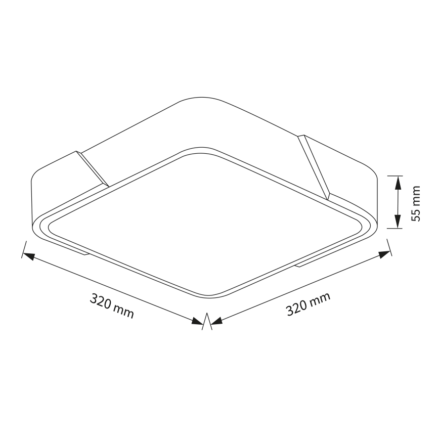 Brilagi - LED griestu gaismeklis PILANA LED/24W/230V ozols/melns 32x32 cm