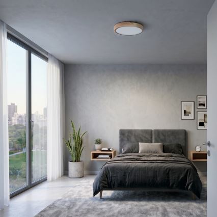 BRILAGI - LED griestu gaismeklis PILANA LED/24W/230V ozols/zelts Ø 30 cm