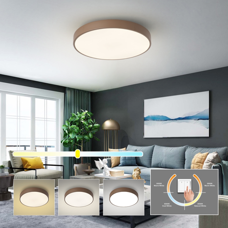 Brilagi - LED griestu lampa POOL LED/60W/230V 3000/4000/6000K, diametrs 50 cm, brūna