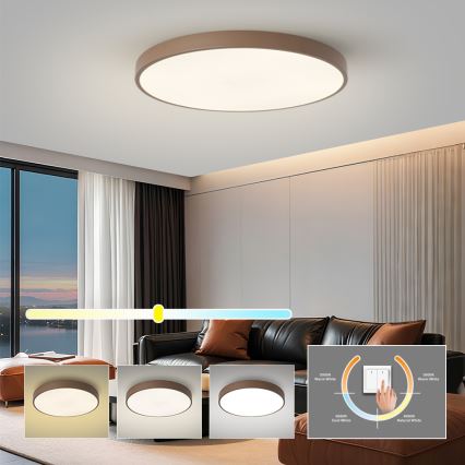 Brilagi - LED griestu gaismeklis POOL LED/100W/230V 3000/4000/6000K diametrs 80 cm brūns