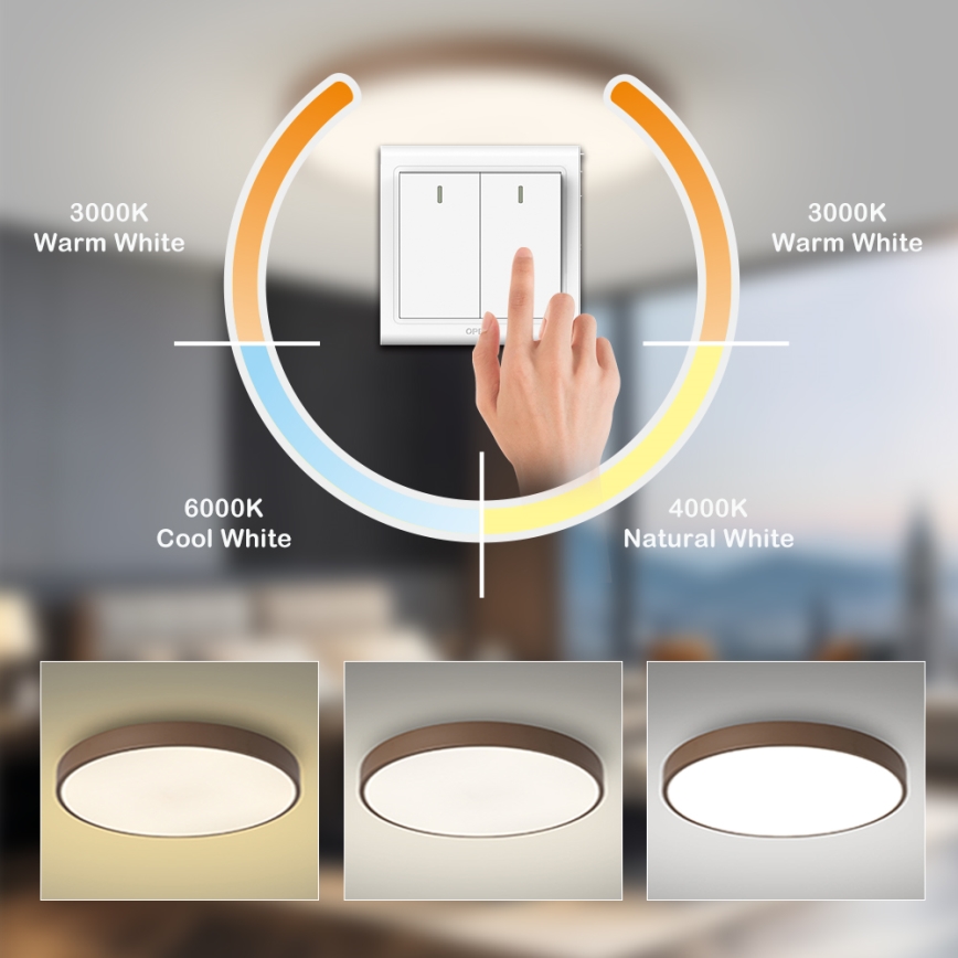 Brilagi - LED griestu gaismeklis POOL LED/100W/230V 3000/4000/6000K diametrs 80 cm brūns