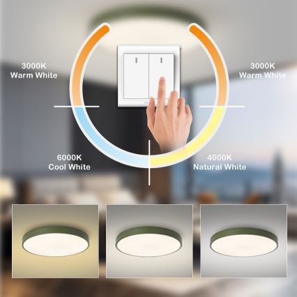 Brilagi - LED griestu lampa POOL LED/100W/230V 3000/4000/6000K Ø 80 cm zaļa