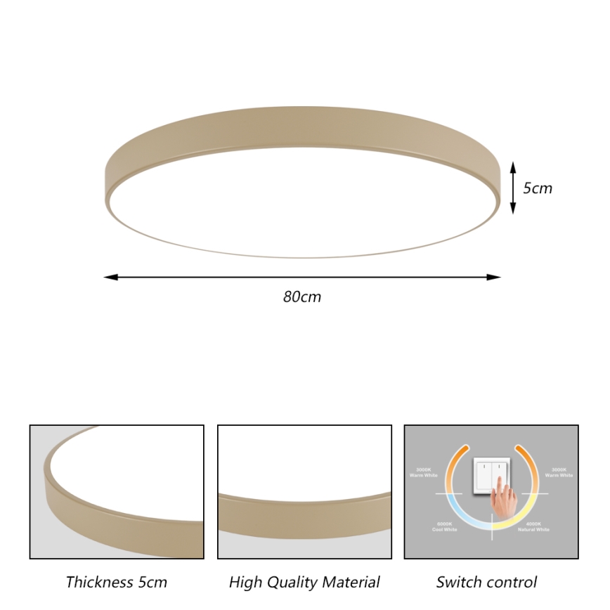 Brilagi - LED griestu lampa POOL LED/100W/230V 3000/4000/6000K Ø 80 cm bēša
