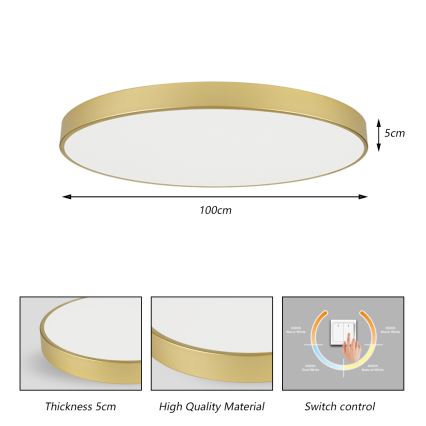 Brilagi - LED griestu lampa POOL LED/128W/230V 3000/4000/6000K Ø 100 cm zelta