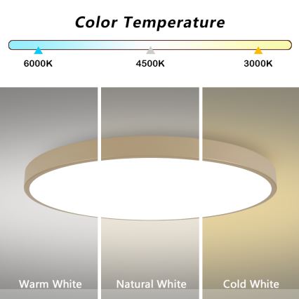 Brilagi - LED griestu lampa POOL LED/180W/230V 3000/4000/6000K Ø 120 cm bēša
