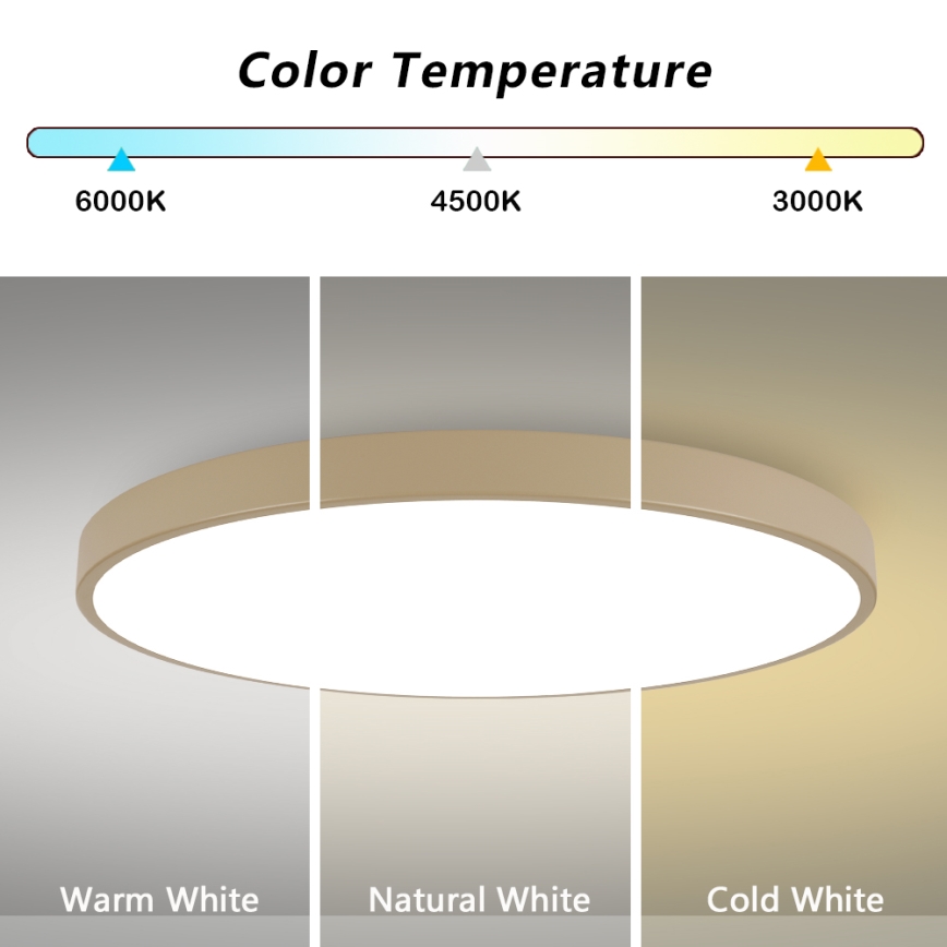 Brilagi - LED griestu lampa POOL LED/180W/230V 3000/4000/6000K Ø 120 cm bēša