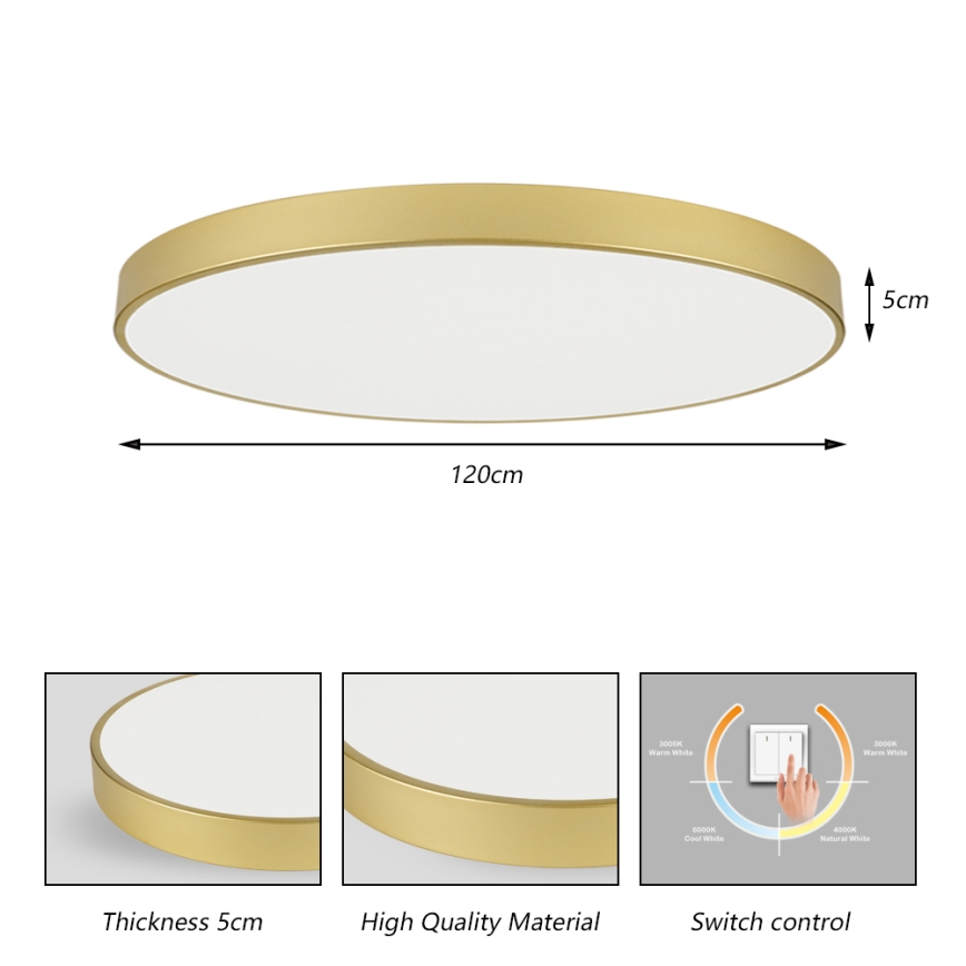 Brilagi - LED griestu lampa POOL LED/180W/230V 3000/4500/6000K Ø 120 cm zelta