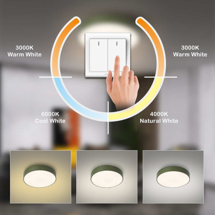 Brilagi - LED griestu gaismeklis POOL LED/36W/230V 3000/4000/6000K Ø 30 cm zaļš