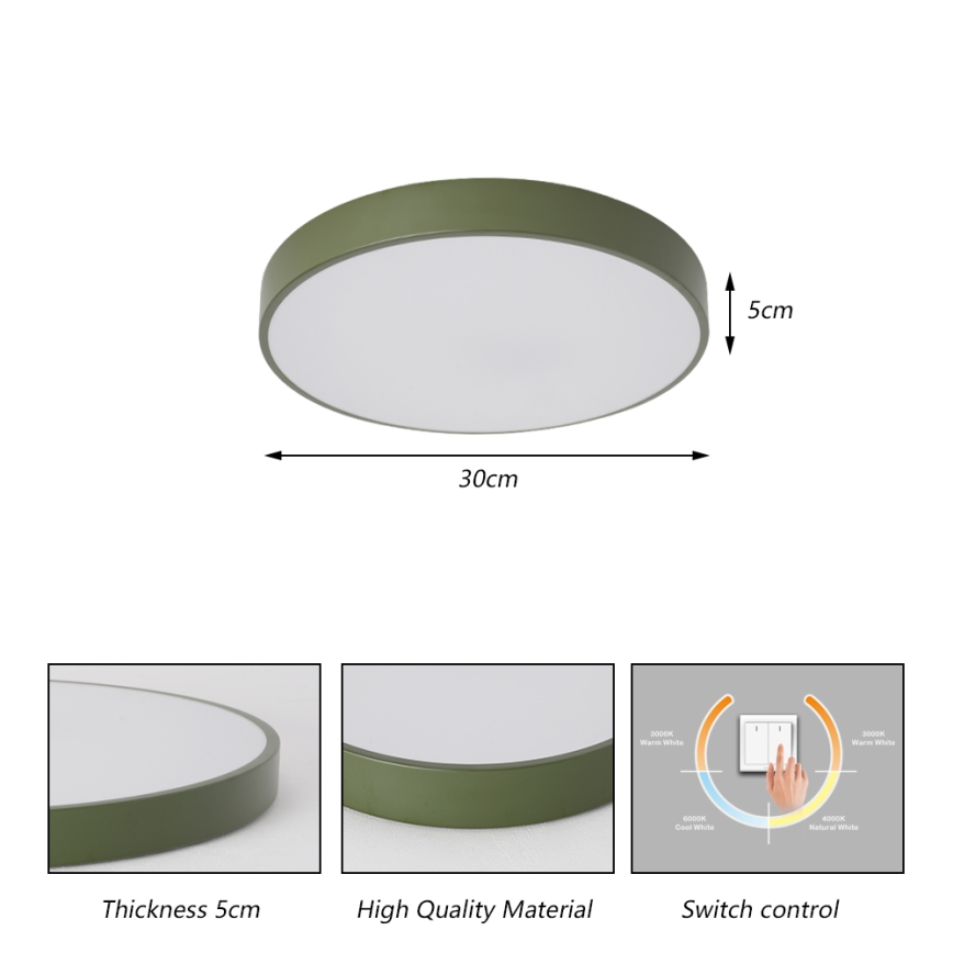 Brilagi - LED griestu gaismeklis POOL LED/36W/230V 3000/4000/6000K Ø 30 cm zaļš