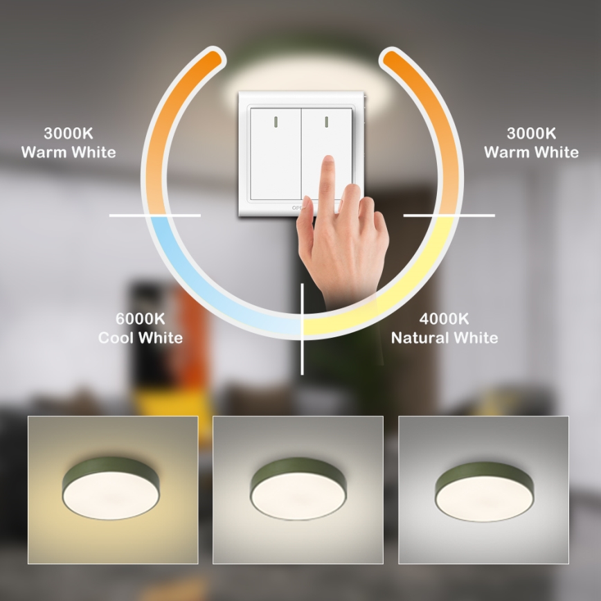 Brilagi - LED griestu lampa POOL LED/48W/230V 3000/4000/6000K Ø 40 cm zaļa