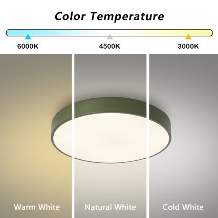 Brilagi - LED griestu lampa POOL LED/48W/230V 3000/4000/6000K Ø 40 cm zaļa