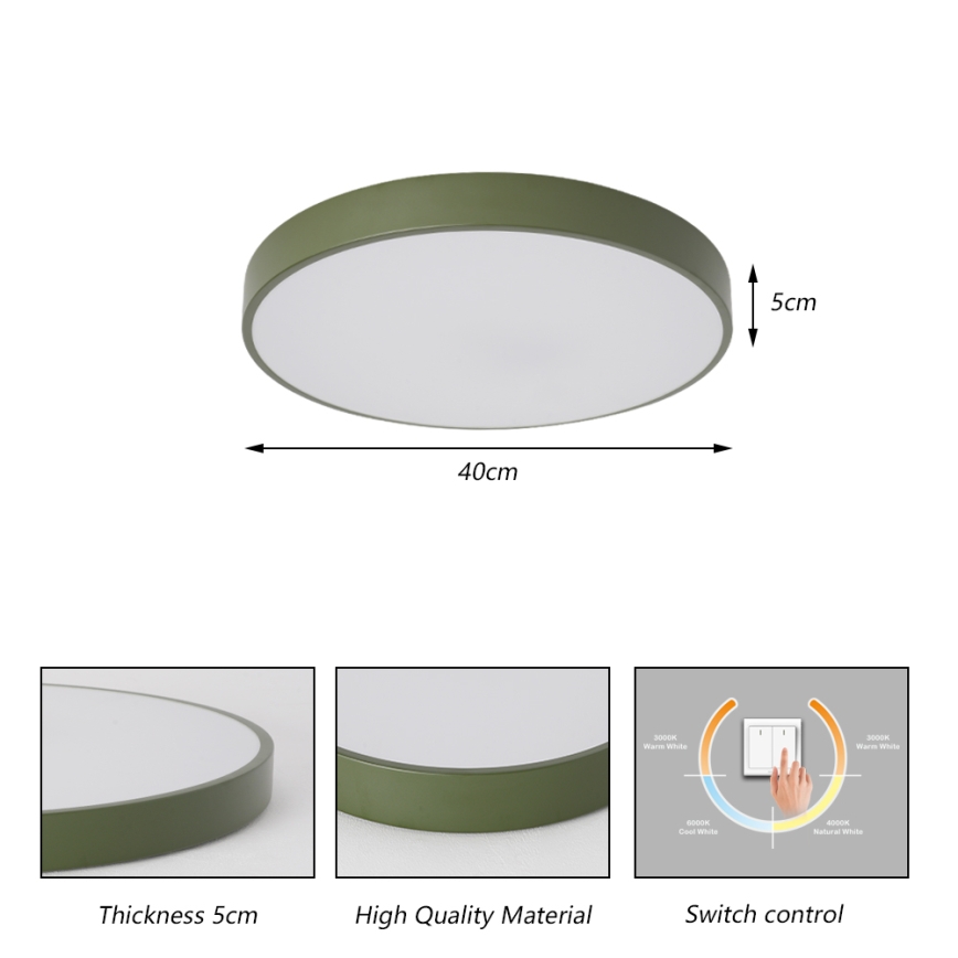 Brilagi - LED griestu lampa POOL LED/48W/230V 3000/4000/6000K Ø 40 cm zaļa