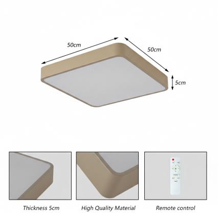 Brilagi - LED griestu gaismeklis POOL LED/48W/230V 3000/4000/6000K 50x50 cm bēšs