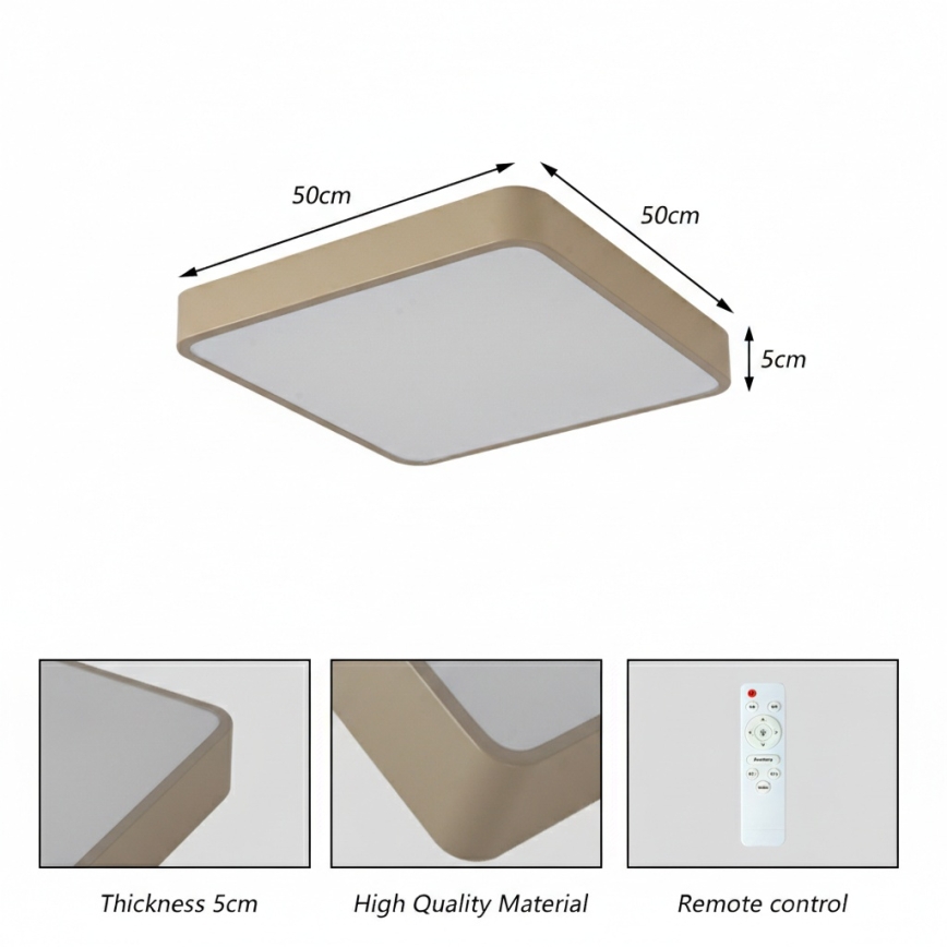 Brilagi - LED griestu gaismeklis POOL LED/48W/230V 3000/4000/6000K 50x50 cm bēšs