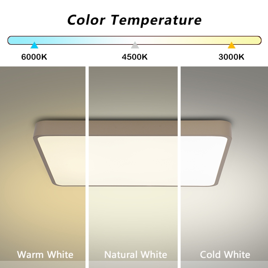 Brilagi - LED griestu gaismeklis POOL LED/48W/230V 3000/4500/6000K 50x50 cm bēšs