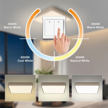 Brilagi - LED griestu gaismeklis POOL LED/48W/230V 3000/4500/6000K 50x50 cm bēšs