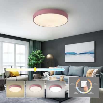 Brilagi - LED griestu gaismeklis POOL LED/60W/230V 3000/4000/6000K Ø 50 cm rozā