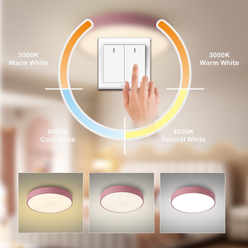 Brilagi - LED griestu gaismeklis POOL LED/60W/230V 3000/4000/6000K Ø 50 cm rozā