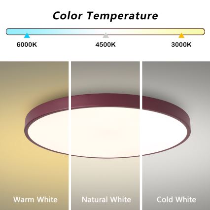 Brilagi - LED griestu lampa POOL LED/60W/230V 3000/4000/6000K Ø 60 cm burgundijas sarkanā