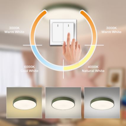 Brilagi - POOL LED griestu gaismeklis, 60W, 230V, 3000/4000/6000K, Ø 60 cm, zaļš