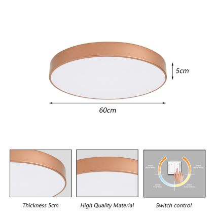 BRILAGI - LED griestu gaismeklis POOL LED/60W/230V 3000/4000/6000K Ø 60 cm miedzains