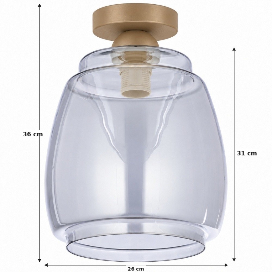 BRILAGI - LED griestu gaismeklis RETRO GLASS 1xE27/60W/230V Ø 26 cm bēšs/dūmakaini pelēks