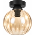 BRILAGI - LED griestu gaismeklis RETRO GLASS 1xE27/60W/230V diametrs 18 cm melns/dūmakains bēšs