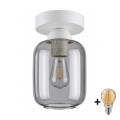 BRILAGI - LED griestu gaismeklis RETRO GLASS 1xE27/60W/230V Ø 14 cm balta/dūmakaini pelēka