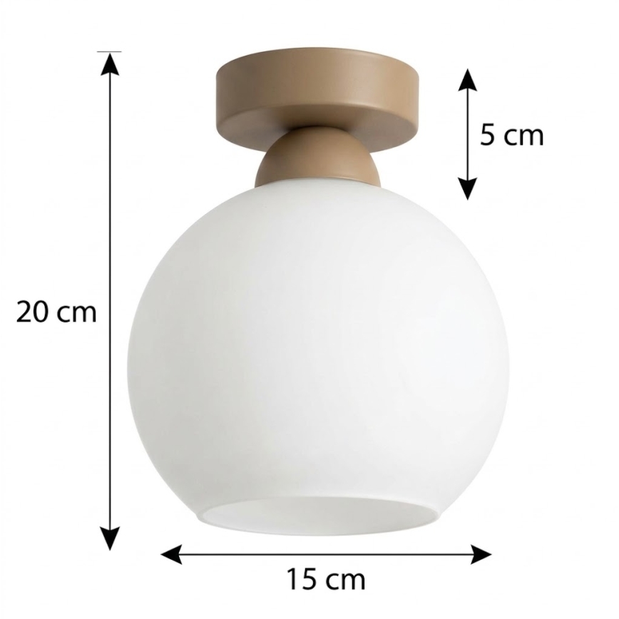 BRILAGI - LED griestu gaismeklis RETRO GLASS 1xE27/60W/230V Ø 15 cm bēšs/balts