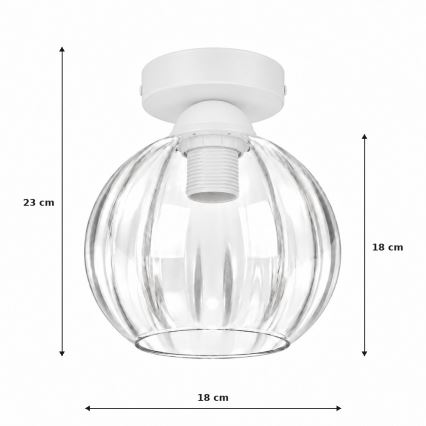 BRILAGI - LED griestu gaismeklis RETRO GLASS 1xE27/60W/230V Ø 18 cm balts/caurspīdīgs