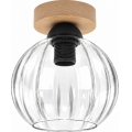 BRILAGI - LED griestu gaismeklis RETRO GLASS 1xE27/60W/230V Ø 18 cm ozols/caurspīdīgs