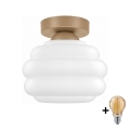 BRILAGI - LED griestu gaismeklis RETRO GLASS 1xE27/60W/230V Ø 20 cm bēša/balta