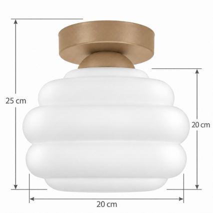 BRILAGI - LED griestu gaismeklis RETRO GLASS 1xE27/60W/230V Ø 20 cm bēša/balta