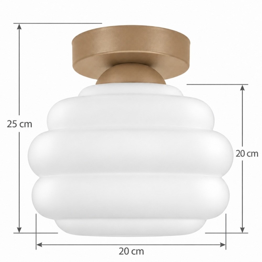 BRILAGI - LED griestu gaismeklis RETRO GLASS 1xE27/60W/230V Ø 20 cm bēša/balta