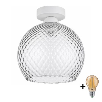 BRILAGI - LED griestu gaismeklis RETRO GLASS 1xE27/60W/230V Ø 25 cm balts/dūmakaini pelēks
