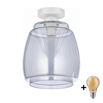 BRILAGI - LED griestu gaismeklis RETRO GLASS 1xE27/60W/230V Ø 26 cm balts/dūmakaini pelēks