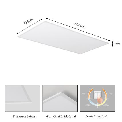 Brilagi - LED griestu gaismeklis SLIMFRAME LED/80W/230V 120x60 cm 3000/4000/6000K balta
