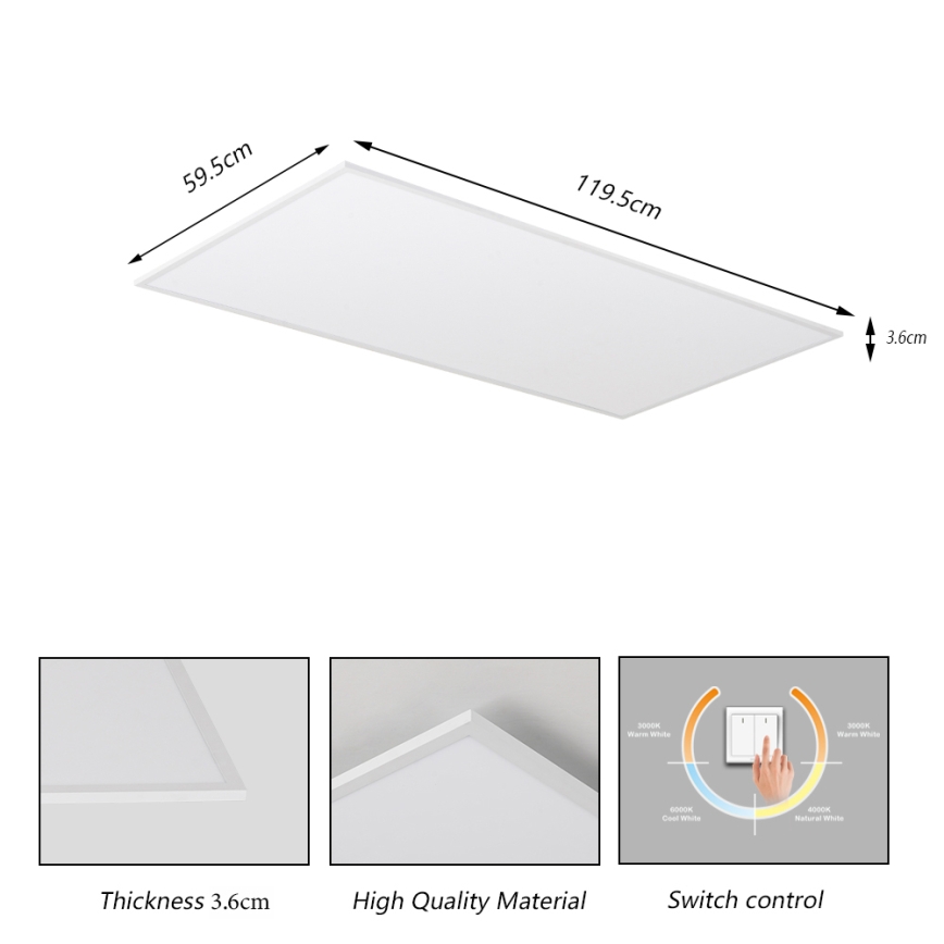 Brilagi - LED griestu gaismeklis SLIMFRAME LED/80W/230V 120x60 cm 3000/4000/6000K balta