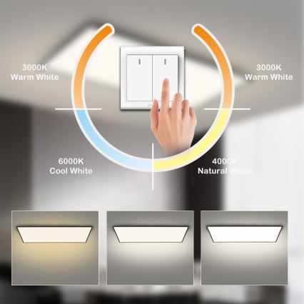Brilagi - SLIMFRAME LED griestu gaismeklis LED/80W/230V 120x60 cm 3000/4000/6000K melns