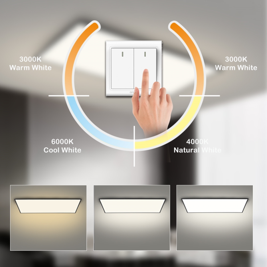 Brilagi - SLIMFRAME LED griestu gaismeklis LED/80W/230V 120x60 cm 3000/4000/6000K melns