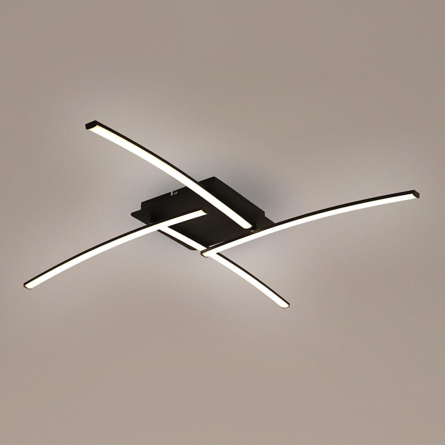 Brilagi - LED griestu gaismeklis STRIPES LED/32W/230V 69x69 cm melns