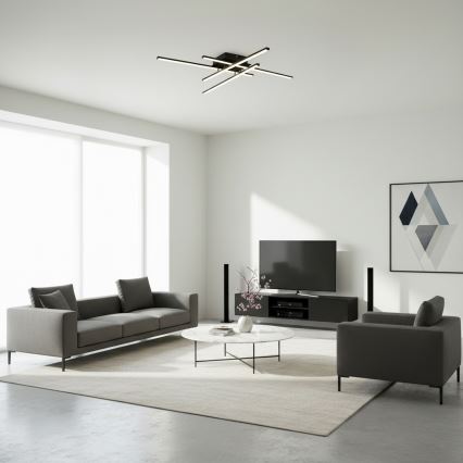 Brilagi - LED griestu gaismeklis STRIPES LED/37W/230V 68x68 cm melns